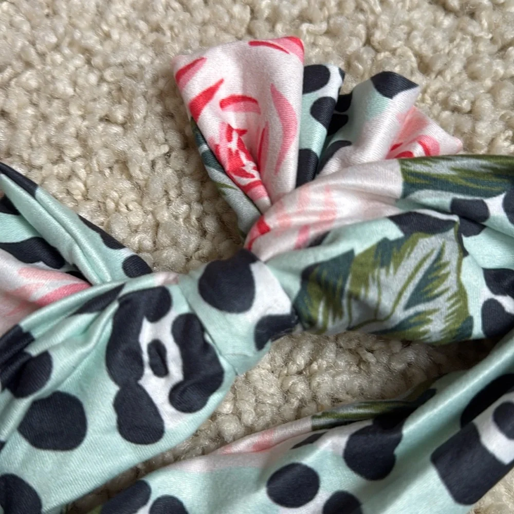 Baby girls adorable printed pattern stretchy bow headband